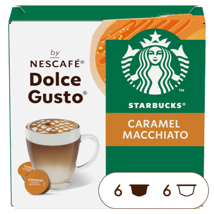Caja de 12  cápsulas Starbucks® Caramel Macchiato 12 Cápsulas de NESCAFÉ Dolce Gusto