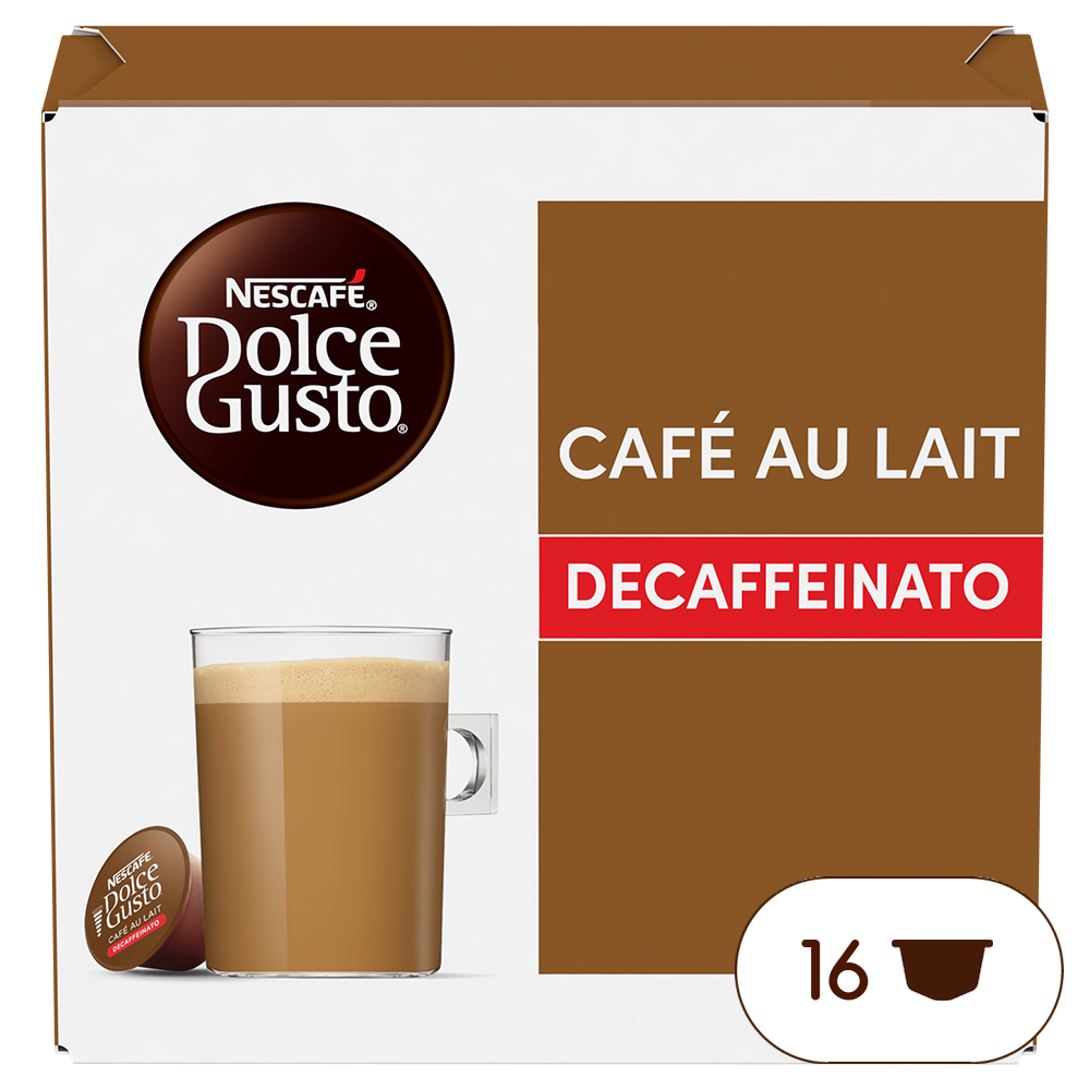 Caja de 16 cápsulas Café con Leche Descafeinado 16 Cápsulas de NESCAFÉ Dolce Gusto Caja de 16 cápsulas Café con Leche Descafeinado 16 Cápsulas de NESCAFÉ Dolce Gusto