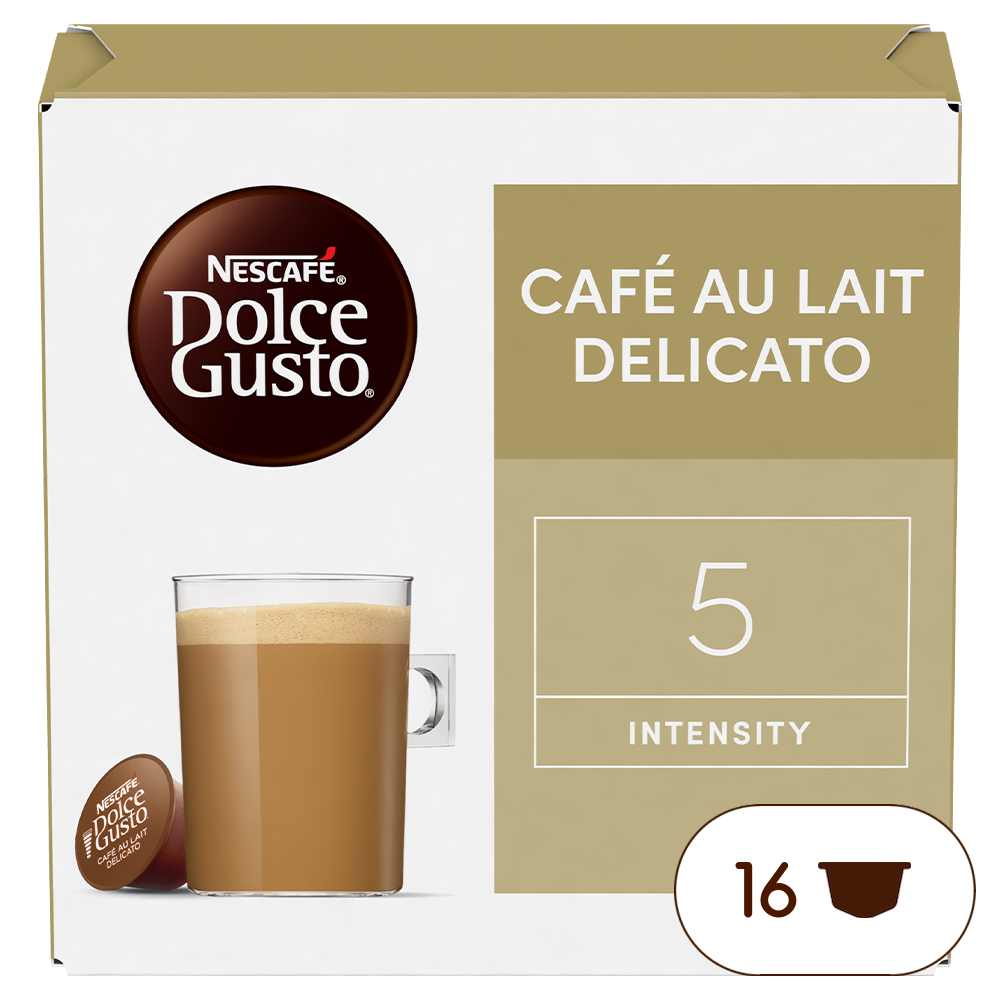 Caja de 16 cápsulas Café con Leche Delicato 16 Cápsulas de NESCAFÉ Dolce Gusto Caja de 16 cápsulas Café con Leche Delicato 16 Cápsulas de NESCAFÉ Dolce Gusto