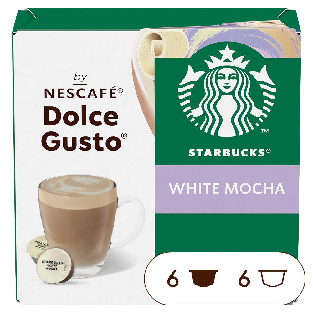 Caja de 12 cápsulas Starbucks® White Mocha 12 Cápsulas de NESCAFÉ Dolce Gusto Caja de 12 cápsulas Starbucks® White Mocha 12 Cápsulas de NESCAFÉ Dolce Gusto
