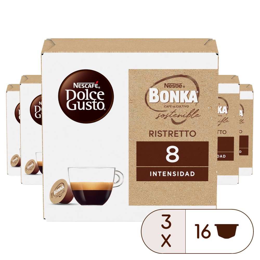Caja de 48 cápsulas Ristretto Bonka 48 Cápsulas de NESCAFÉ Dolce Gusto Caja de 48 cápsulas Ristretto Bonka 48 Cápsulas de NESCAFÉ Dolce Gusto