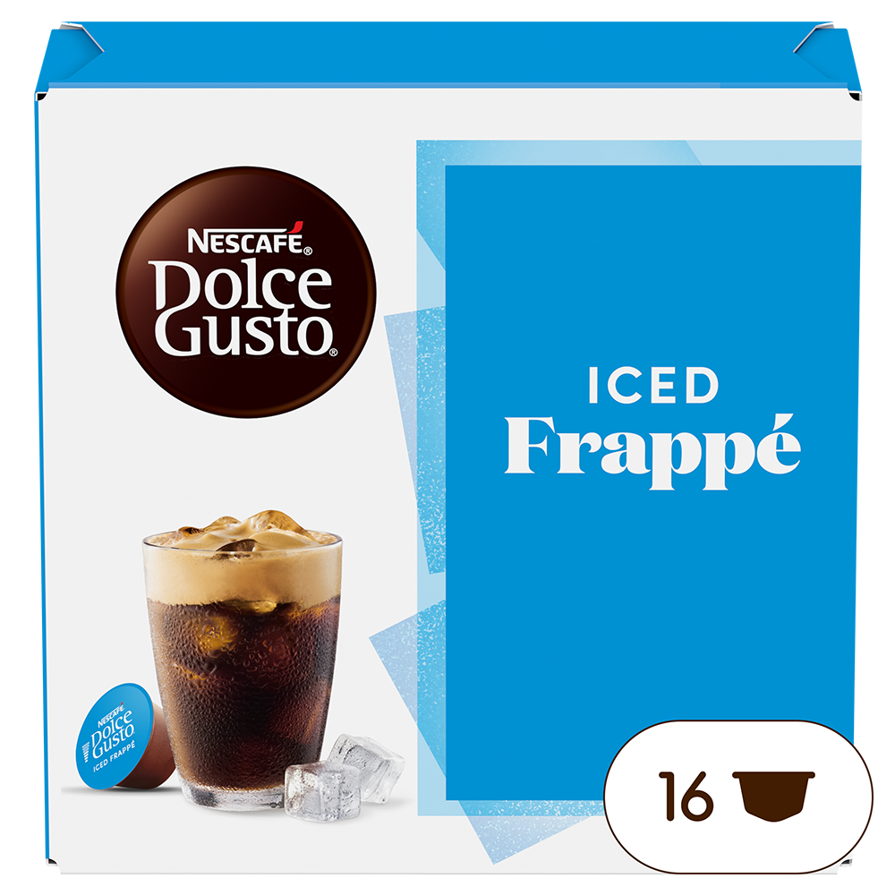 pack of iced frappé capsules front view pack of iced frappé capsules front view