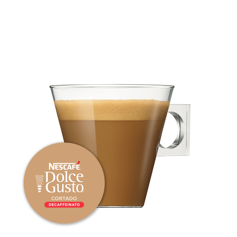 Cápsula con taza de Cortado Descafeinado 30 Cápsulas de NESCAFÉ Dolce Gusto